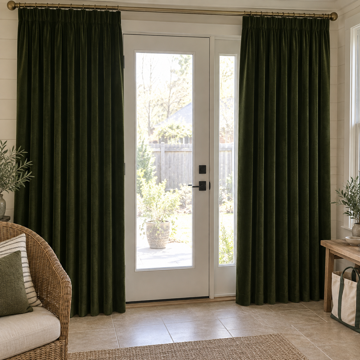 Olive Green Velvet Curtains