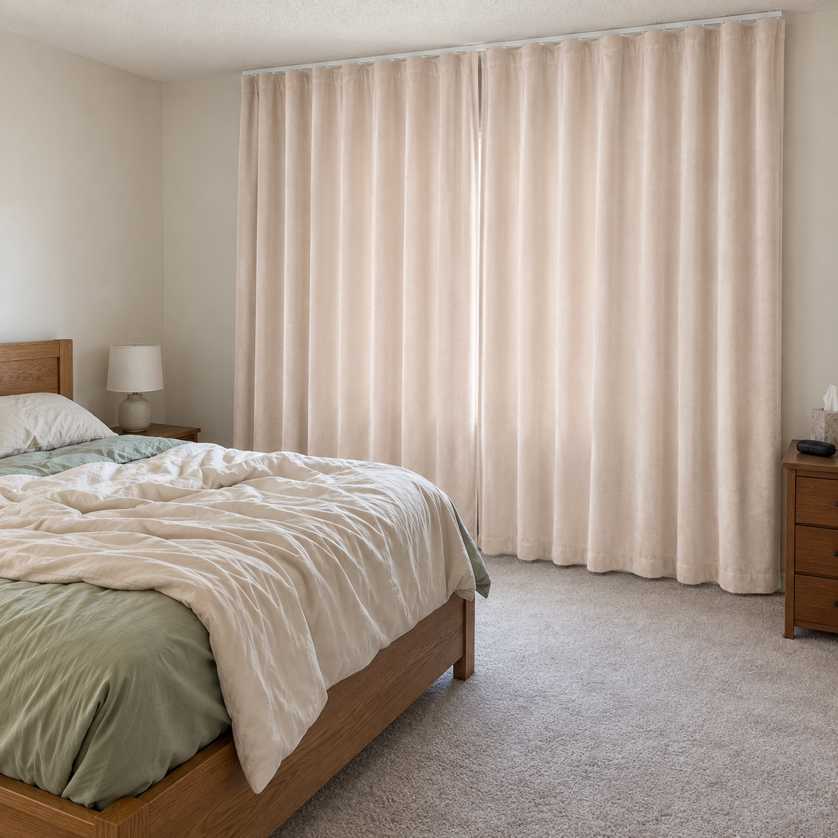 Vanilla Beige Velvet Curtains