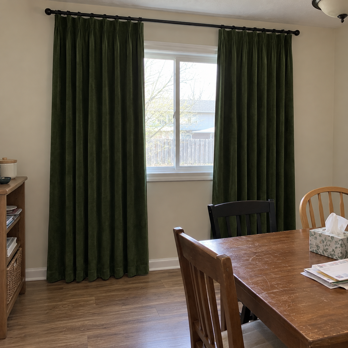 Olive Green Blackout Velvet Curtains