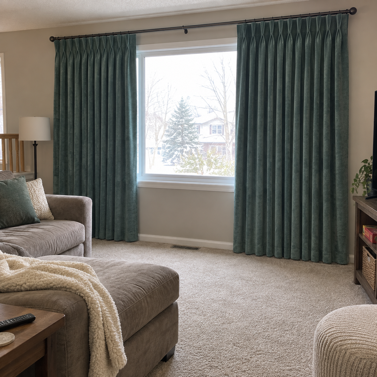 Jade Green Velvet Curtains