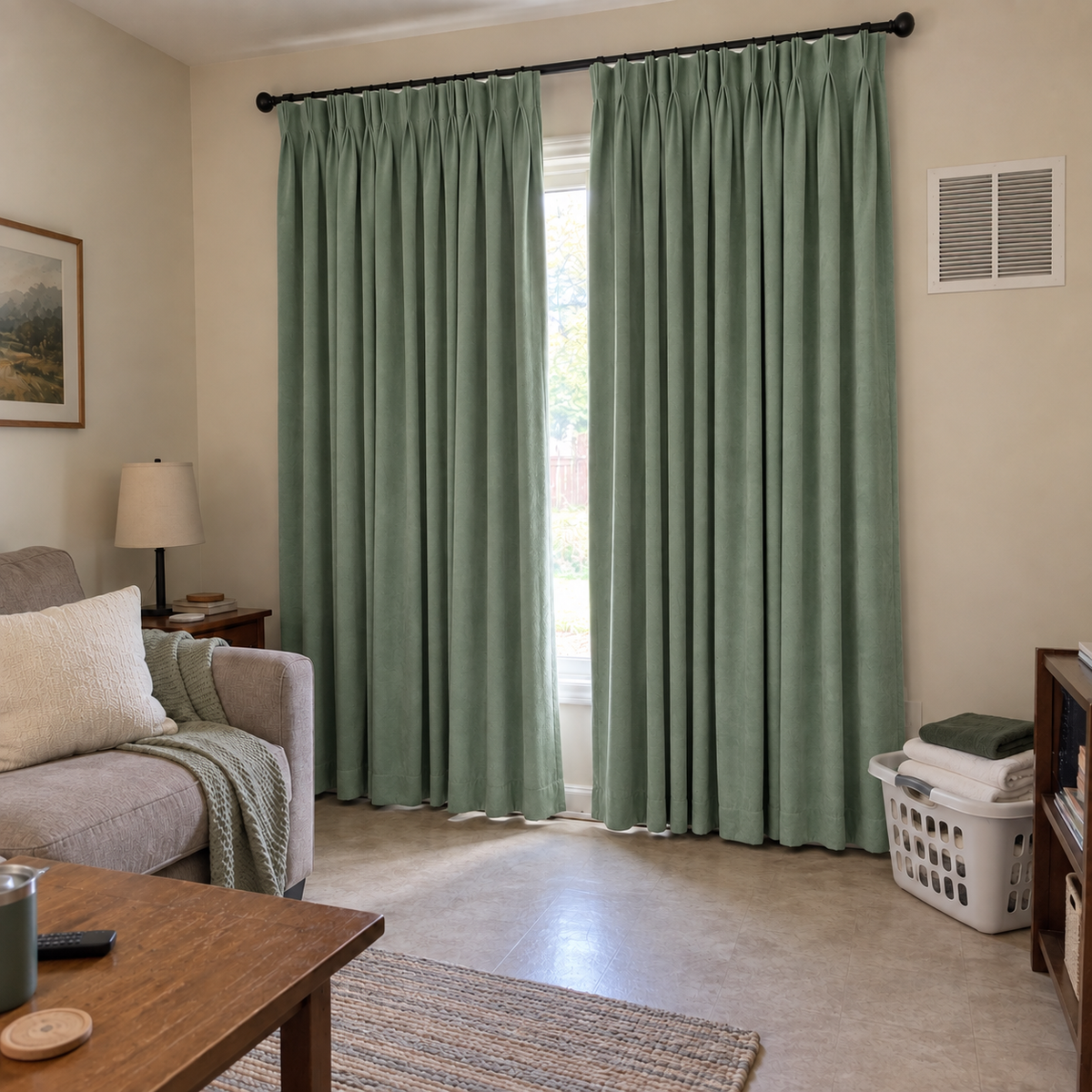 Sage Green Velvet Curtains