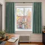 63 Inch Long Sage Green Velvet Curtains