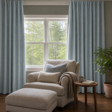 63 Inch Aqua Blue Linen Curtains