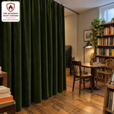 Olive Green Flame Retardant Velvet Curtains