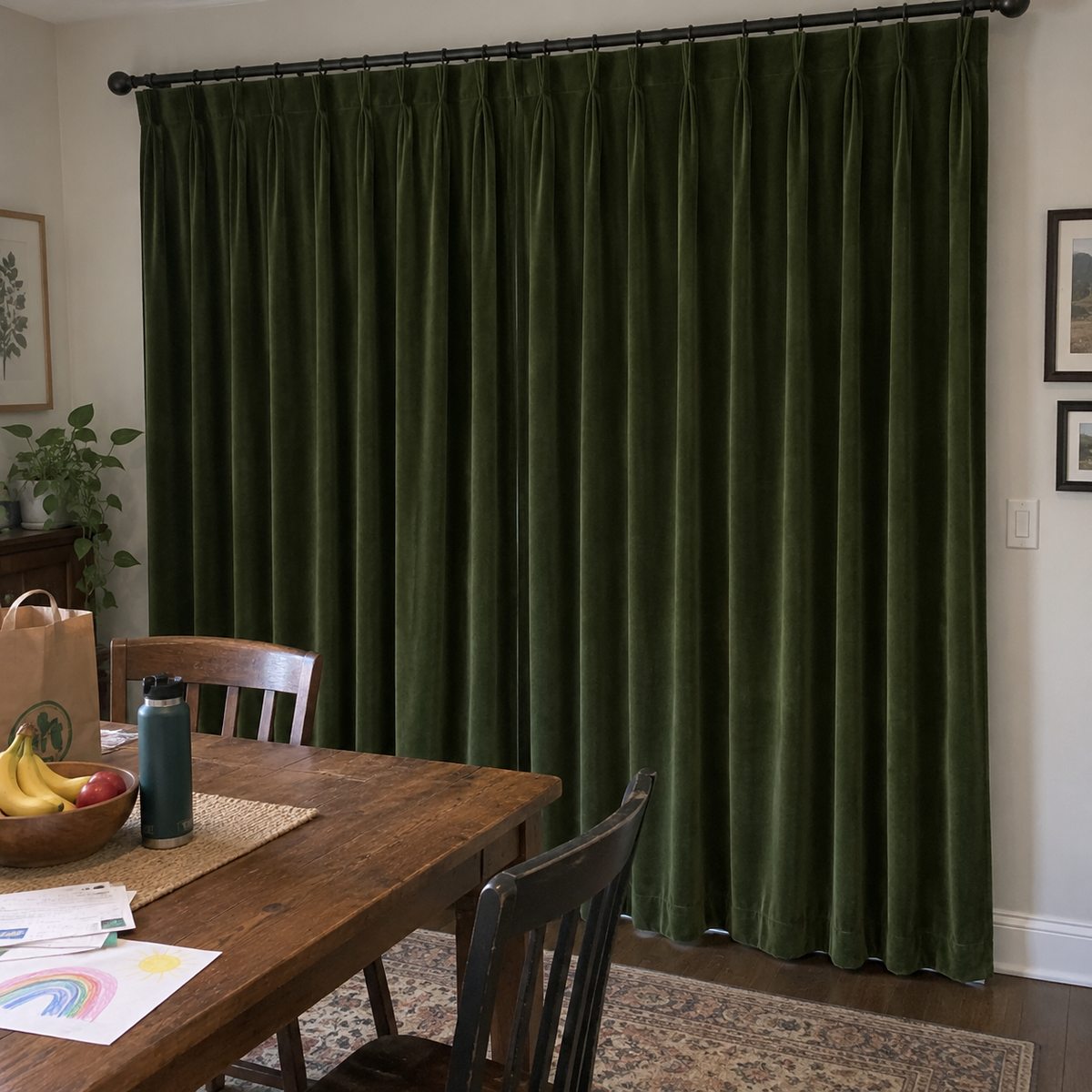 Olive Green Velvet Curtains