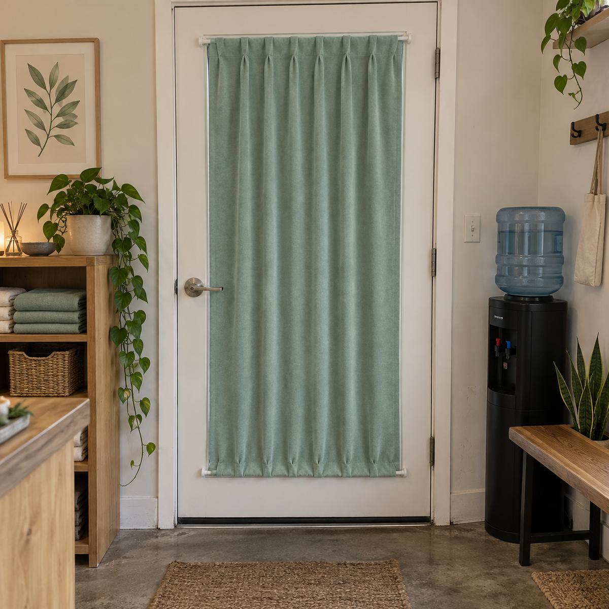 Sage Green Velvet Door Curtain