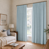 63 Inch Aqua Blue Linen Curtains