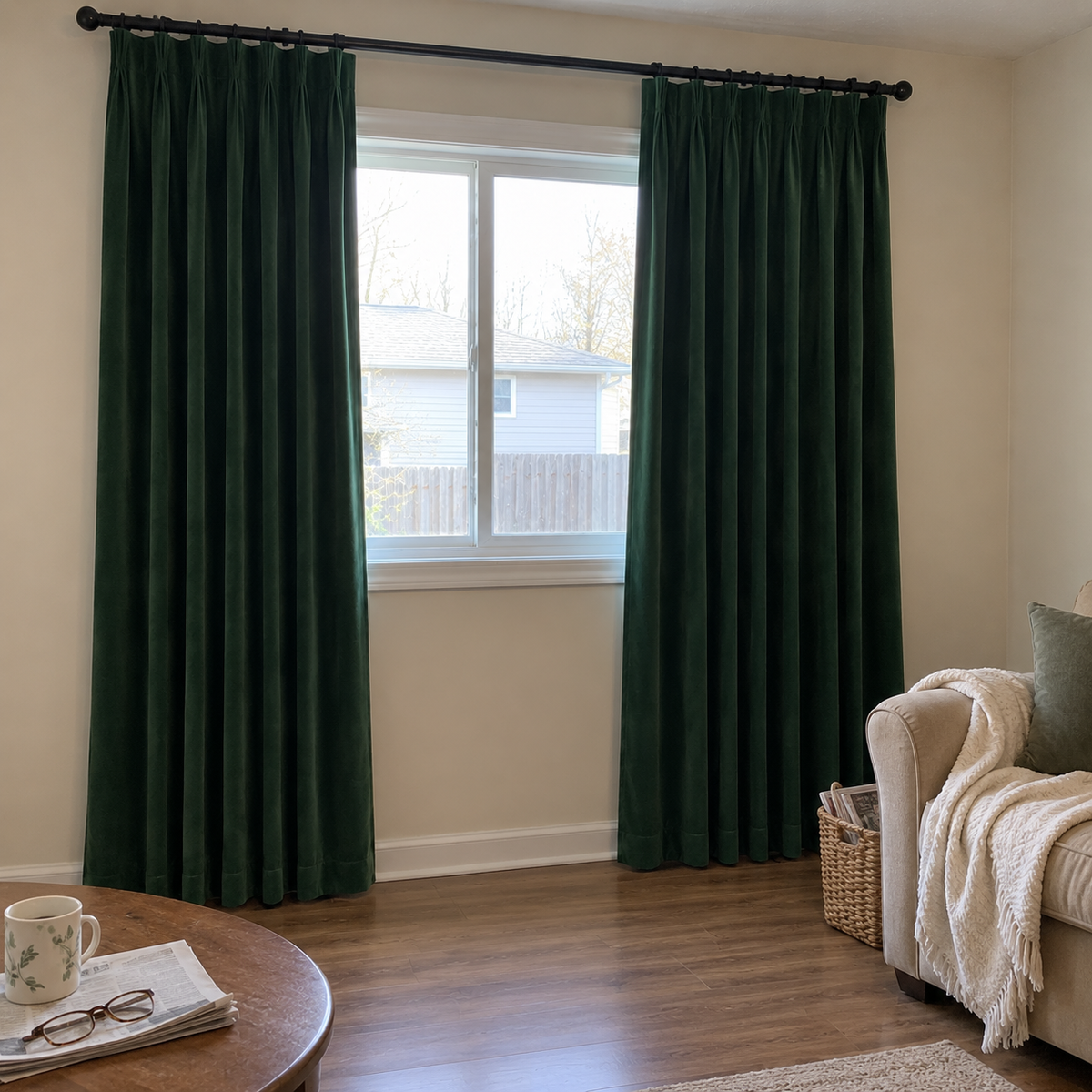 108 Inch Long Peacock Green 5018 Velvet Curtains