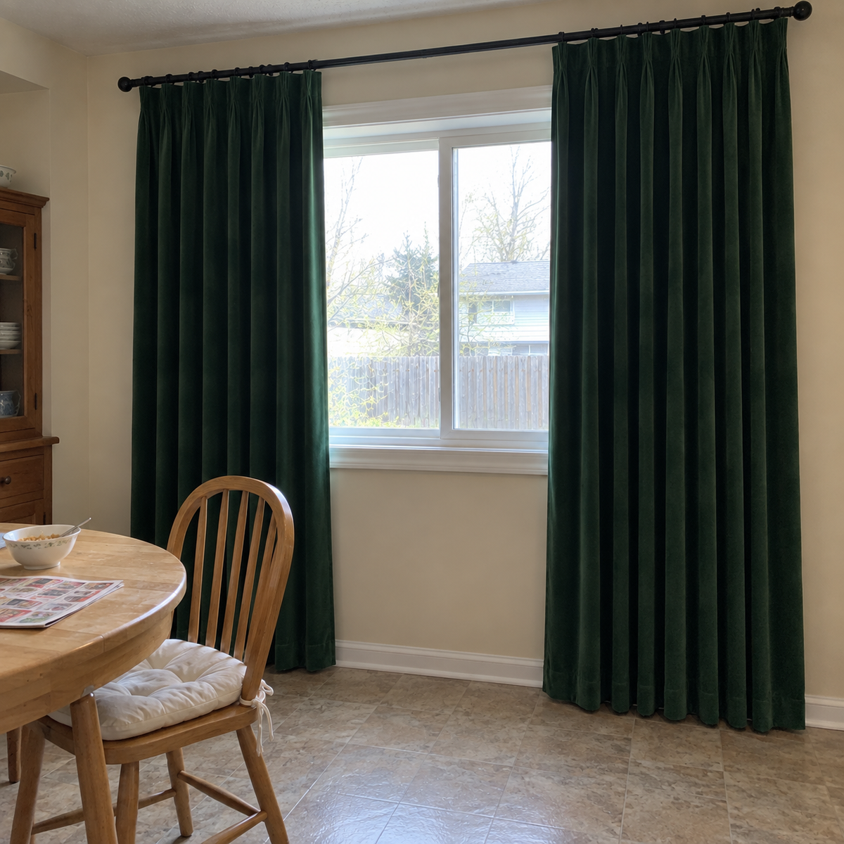 108 Inch Long Peacock Green 5018 Velvet Curtains