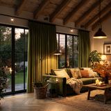 Avocado Green Velvet Curtain