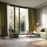 Avocado Green Velvet Curtain