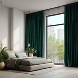 Dark Jade Green Velvet Curtain