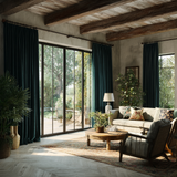 Dark Jade Green Velvet Curtain