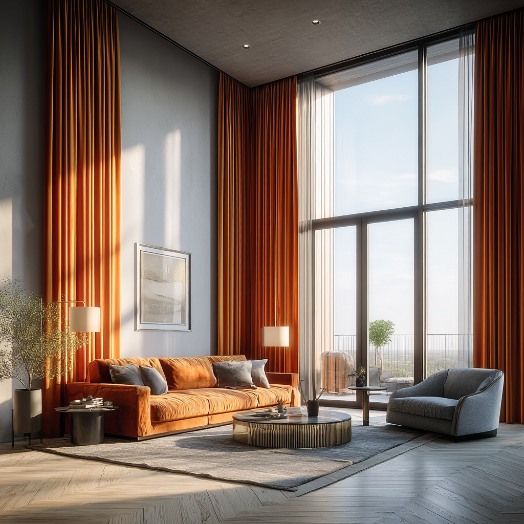 Deep Scarlet Velvet Curtain