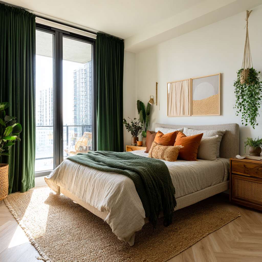 Gemstone Green Velvet Curtain