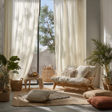 Illusion Beige Sheer Curtain