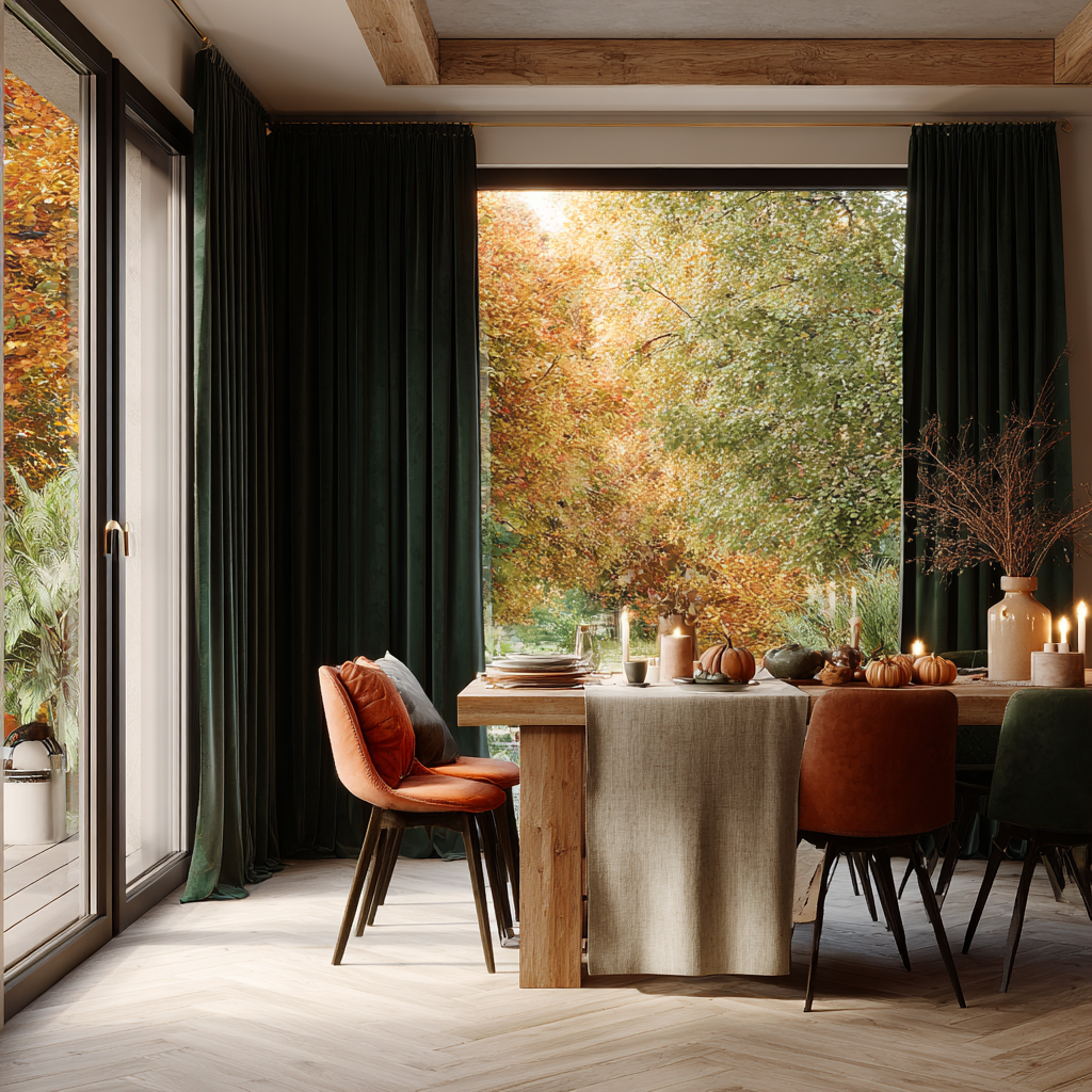 Jade Green Velvet Grommet Top Curtains