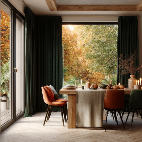 Jade Green Velvet Rod Pocket Curtains