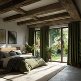 Olive Green Velvet Curtain