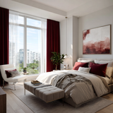 Wine Red Velvet Pinch Pleat Curtains