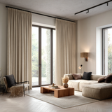 Vanilla Beige Velvet Rod Pocket Curtains