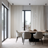 Coconut White Flame Retardant Velvet Curtains