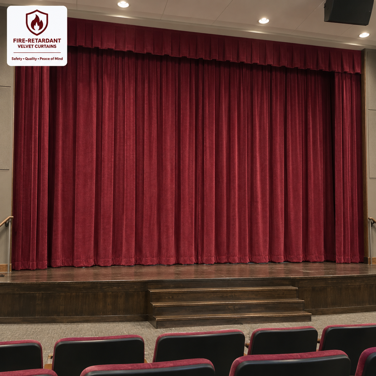 Rose Red Flame Retardant Velvet Curtains