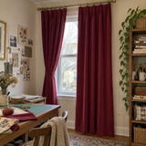 90 Inch Long Rose Red Velvet Curtains