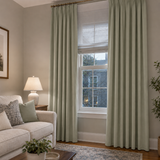 63 Inch Sage Mist Double-Sided Cotton Blend Blackout Curtains