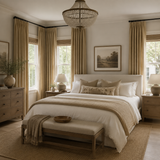 63 Inch Wheat Beige Linen Blackout Curtains
