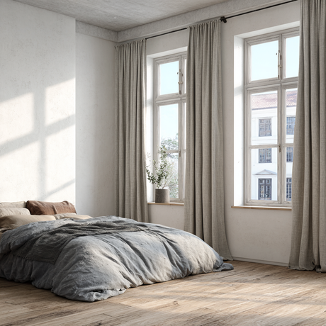 Silver Mist Cotton-Linen Curtain