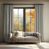 Silver Mist Cotton-Linen Curtain