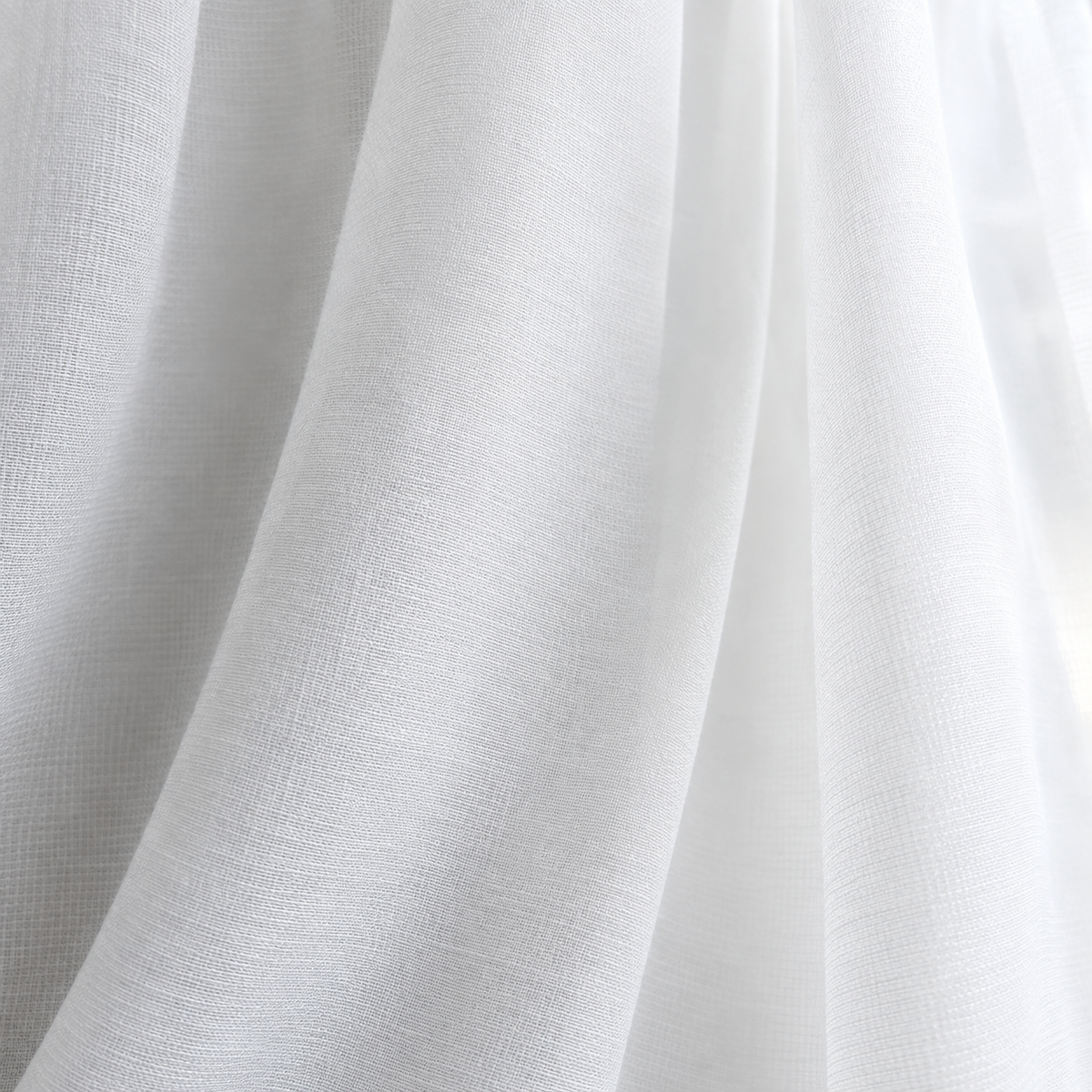 Avery White Textured Gauze Custom Sheer Curtain