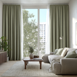 Spring Mist Green Cotton-Linen Curtain