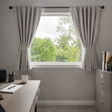 63 Inch Long Stone Gray Linen Blackout Curtains