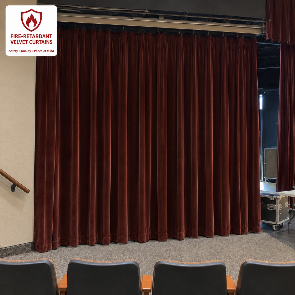 Dark Mahogany Flame Retardant Velvet Curtains