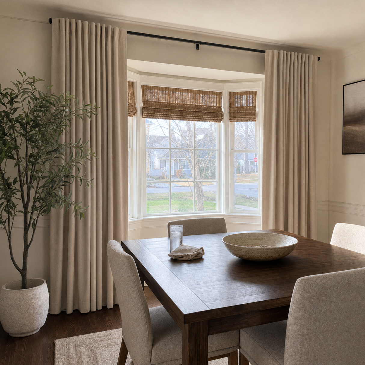 63 Inch Warm Greige Linen Curtains