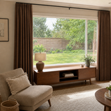 63 Inch Mocha Brown Double-Sided Cotton Blend Blackout Curtains