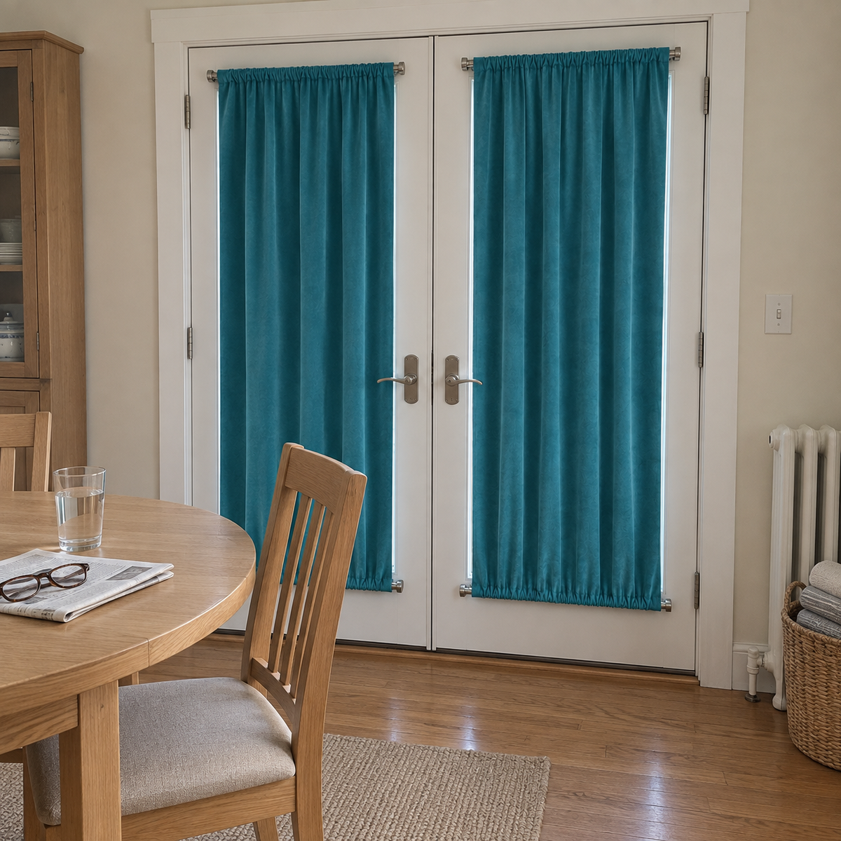 Teal Velvet Door Curtain
