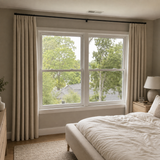 63 Inch Cream Double-Sided Cotton Blend Blackout Curtains