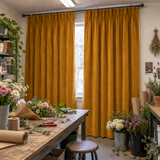 Golden Ochre Velvet Curtains
