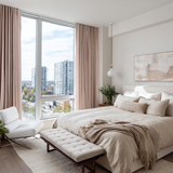 Warm Rose Cotton-Linen Curtain