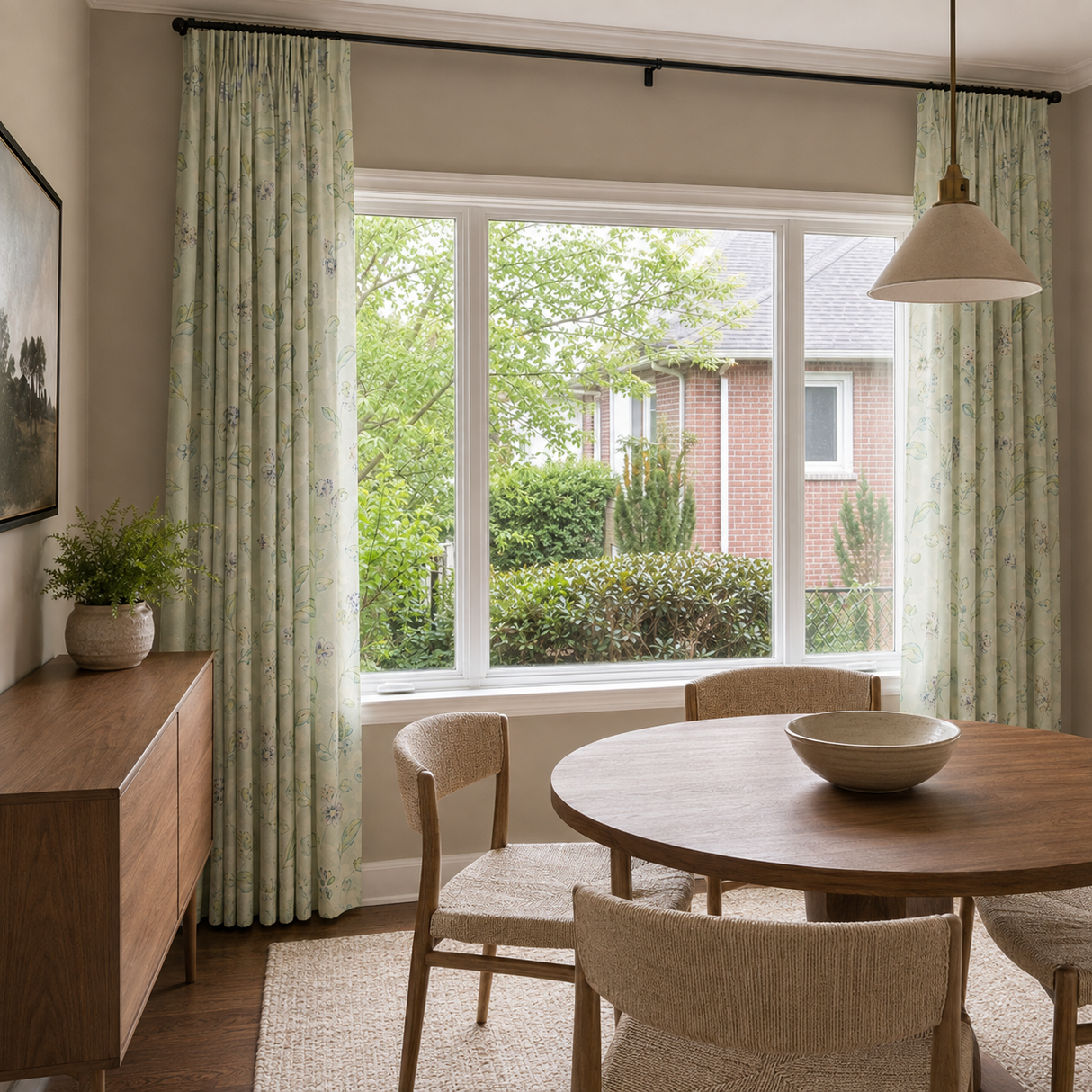 Warm Vanilla Botanical Light Filtering Curtains
