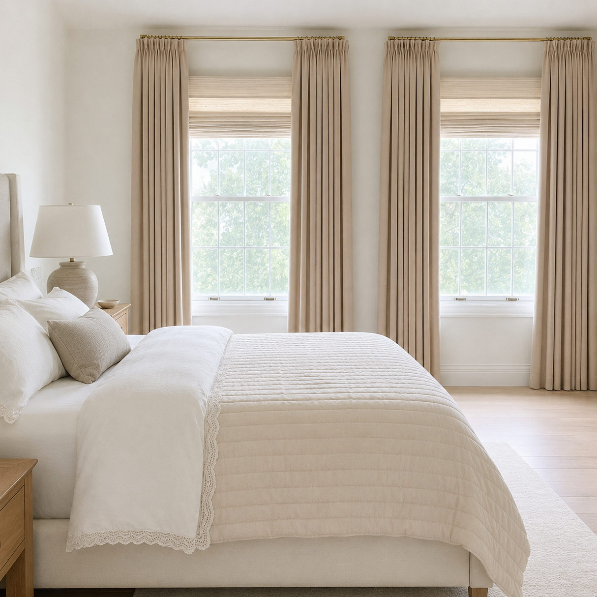 63 Inch Warm Greige Linen Curtains