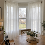Avery White Textured Gauze Custom Sheer Curtain