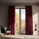 Wine Red Velvet Blackout Curtains – Fully Blackout Drapes