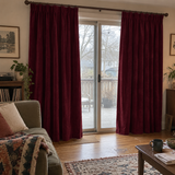 84 Inch Long Wine Red Velvet Curtains