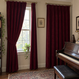 84 Inch Long Wine Red Velvet Curtains
