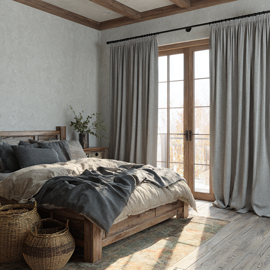 Winter Frost Cotton-Linen Curtain