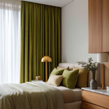 Avocado Green Velvet Curtain